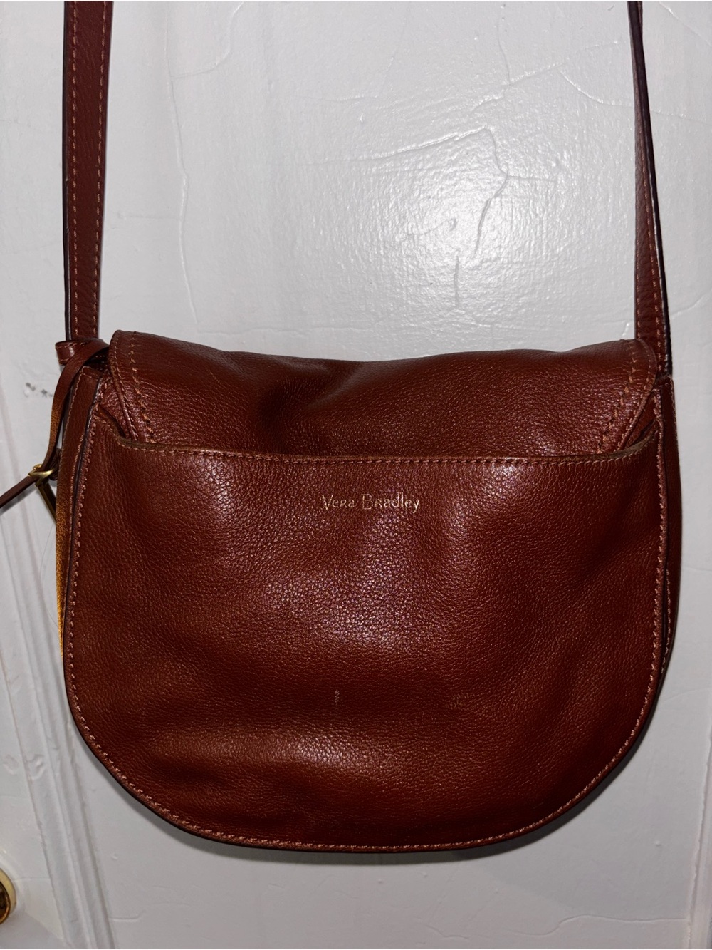 Vera Bradley Camel Leather Crossbody Shoulder Bag - Picture 4 of 11